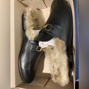 Steve Madden Fur Slide Loafer Mules